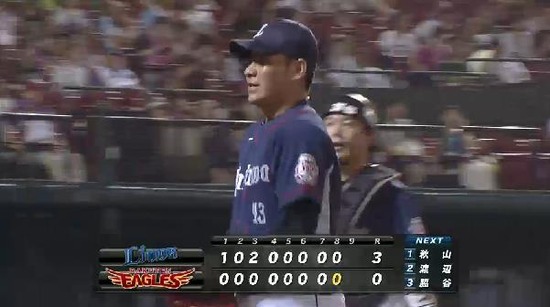 ８回裏３松井稼頭央ライトフライ (3)