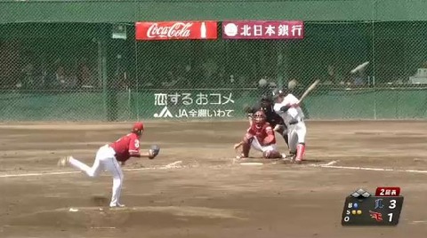 ２回表２木村２ベース