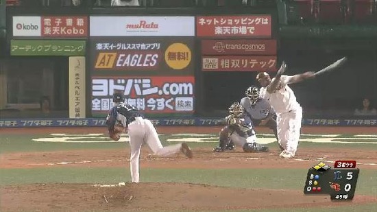 3回裏2打者3人外野フライ無失点 (1)