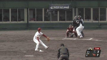 7回表３山川２ベース