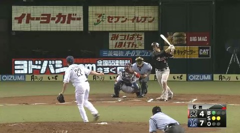 ６回表１サブロー三振 (1)