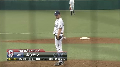 ７回表４ボウデン