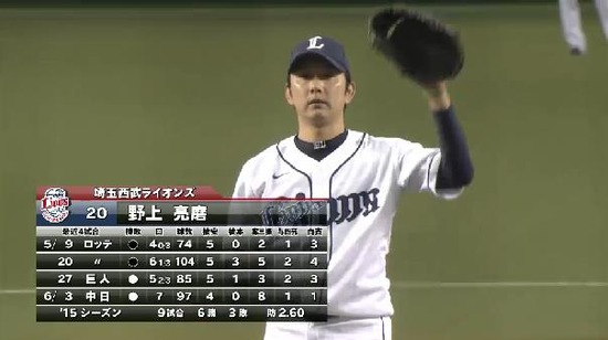 1回表1野上