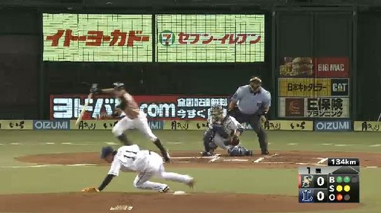 １回表１中島ピッチャーゴロ (1)