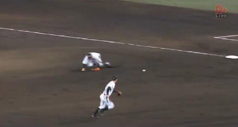 ９回表１金子ヒット