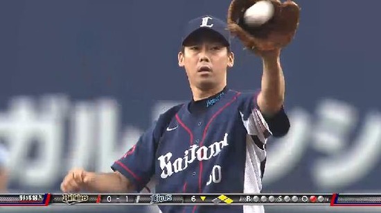 ６回裏３岡本洋介中島ゲッツー (1)