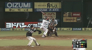 ４回裏１斉藤ヒット金子タイムリー (3)