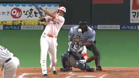 3回裏1中田大谷連続ヒット (2)