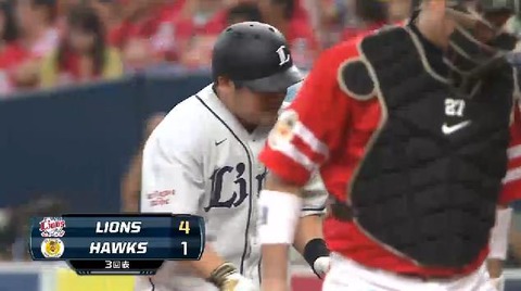 3回表2栗山おかわり外野フライ1点 (1)