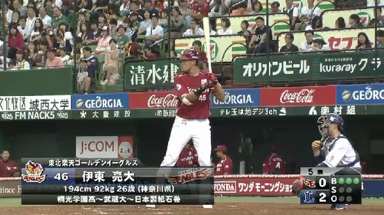 ５回表１ルーキー伊東プロ初ヒット初HR (1)