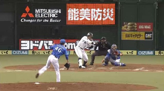 ７回裏２栗山三振