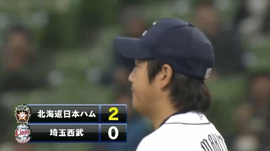 5回表3中田デッドボール押し出し (2)