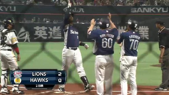2回表２メヒア２ラン抜けた変化球 (1)