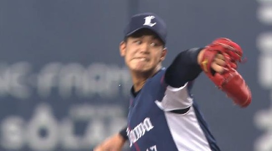 ４回裏３ヘルマン三振フォーク連続 (2)