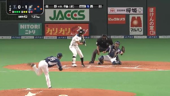 2回裏５中島フォアボール押し出し (1)
