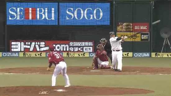 5回裏１浅村おかわり連続ヒット (2)