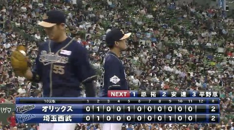 １１回裏１比嘉