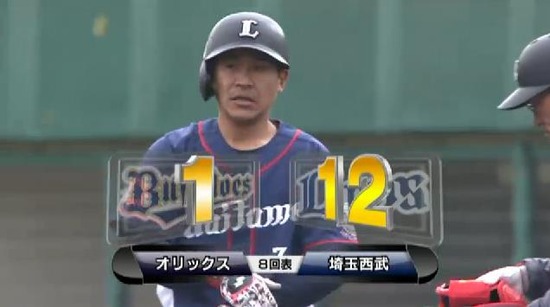 8回表１金子ヒット脇谷タイムリー