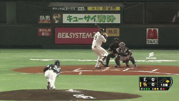 1回裏３柳田三振ゲッツー (1)
