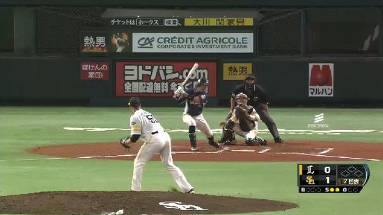 ７回表１斉藤三振