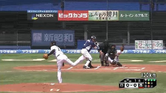 1回表１栗山フォアボール