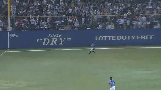 2回表1森フォア栗山ヒット1アウト1塁2塁 (3)