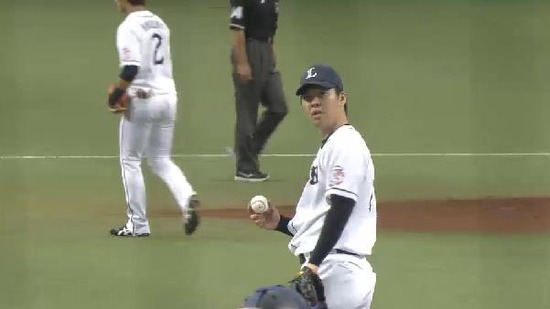 ３回表３福田外の変化球３つ続けて三振 (3)