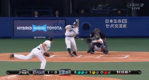 6回表1秋山チーム初ヒット (1)