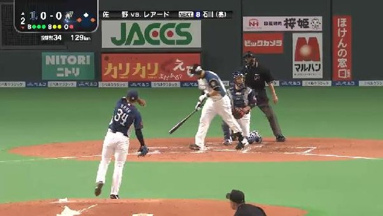 2回裏３レアードフォアボール満塁