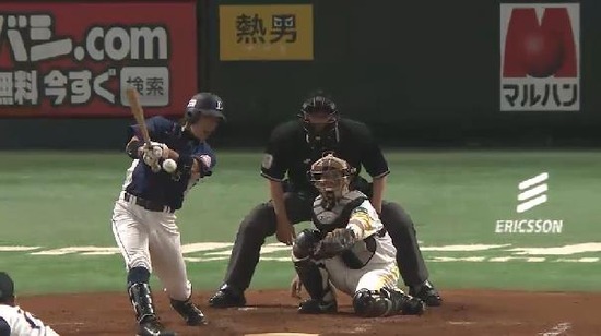 ３回表１斉藤ヒット (3)