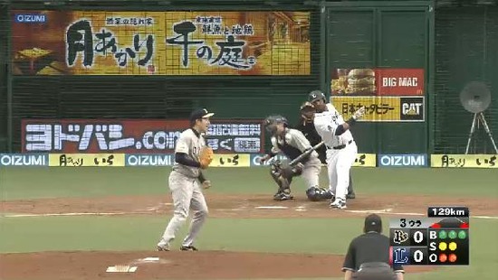 ３回裏５メヒア三振 (1)