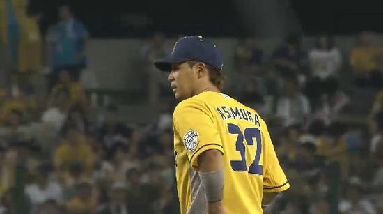 ５回表１フォアボール浅村エラー１アウト１塁２塁 (3)