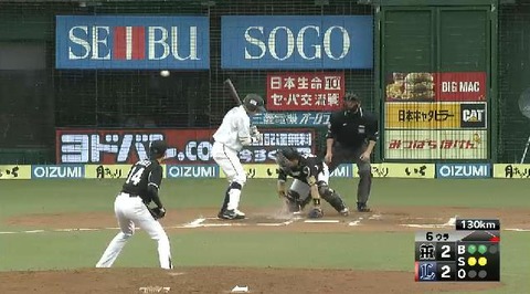6回裏2ワイルドピッチ (2)