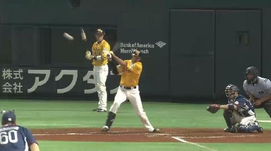 8回裏2柳田ヒット
