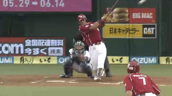 ４回表２中川ヒット１塁３塁