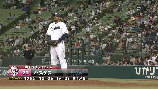 ６回表４バスケス