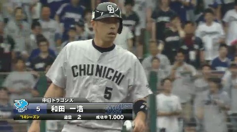 ２回表２和田ヒット＆盗塁