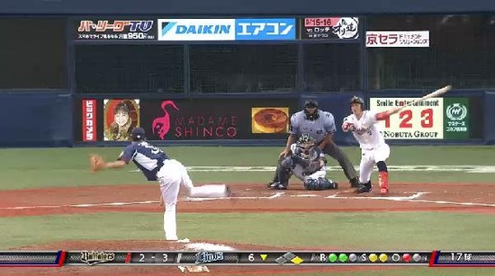 ６回裏３安達三振