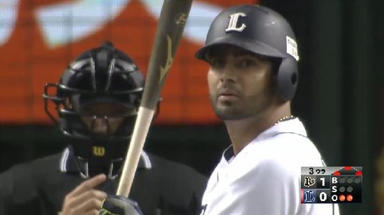 ３回裏５メヒア三振 (1)