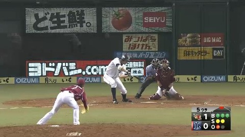 5回裏2秋山フォアボール