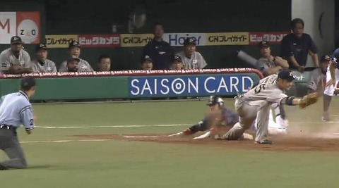 １０回裏３浅村内野安打ヘッスラ (3)