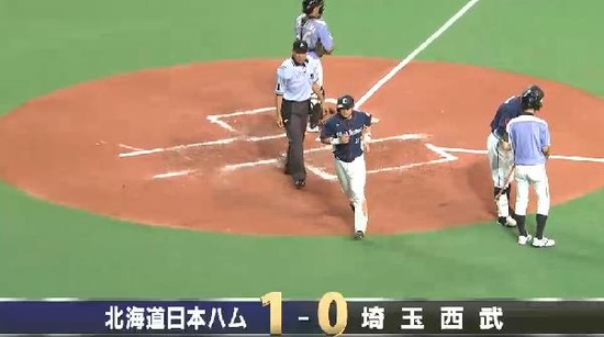 2回表６栗山デッドボール押し出し (3)