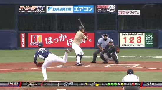 ６回裏２連続フォアボール降板 (1)