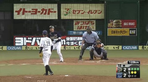 １２回表２原フォアボール