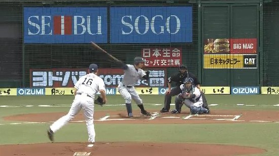 1回表２鳥谷三振