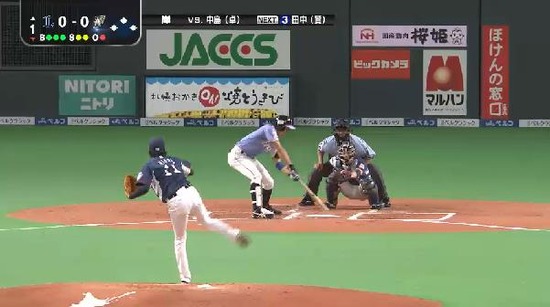 １回裏２中島三振