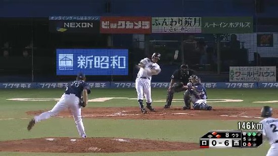 8回裏3福浦ショートフライゲッツー (1)