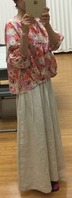 licorice × Linen Maxi-Skirt