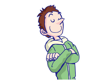 自慢げな男性イラスト