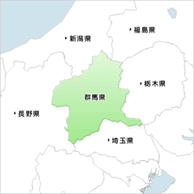 日本地図群馬県
